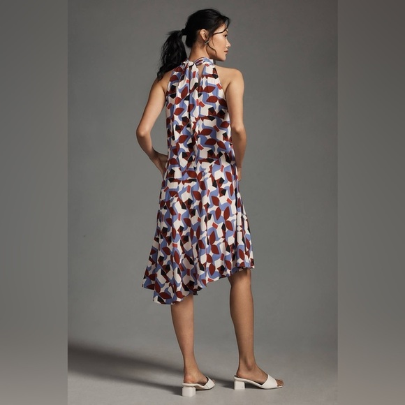 By Anthropologie Silk Halter Midi Dress size XXS new - Picture 2 of 4